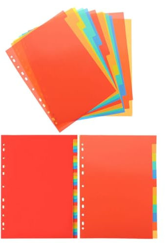 HOODANCOS Ordner-Kunststoffteiler-Set 3 Sätze Seitenteiler Ordner Buchteiler Ordnerteiler Registerblätter A4-Notizbuch-Trennblätter