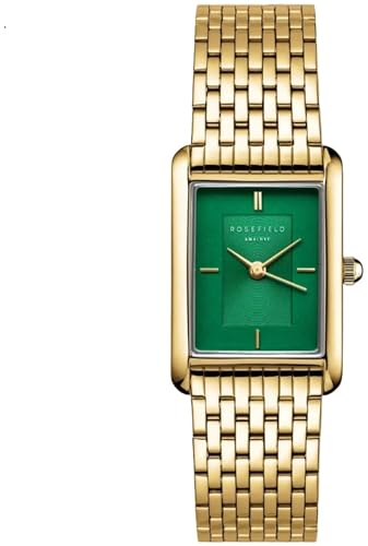 Rosefield Heirloom Damenuhr mit smaragdgrünem Edelstahl-Armband 30.6 mm