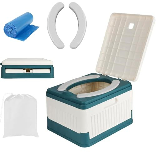 Töpfchen für Kinder Baby Toilettensitz - Campingtoilette Tragbare Reisetoilette für Kinder, Faltbares Camping Toiletten Kinder Unterwegs, Baby Potty Travel mit 20 Toilettenbeutel, 25,5 x 22 x 17 cm