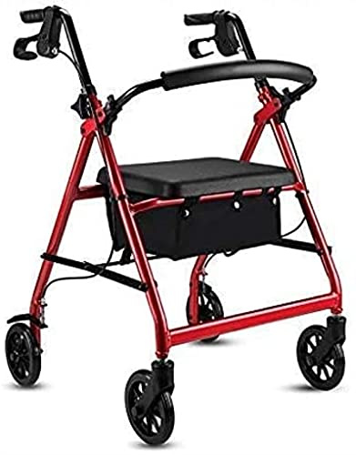 Rollator Walker mit Sitz und rutschfestem Gehstock, Aluminium, für Stabilität und Mobilität, 1 Jahr für Gesundheit und Unabhängigkeit