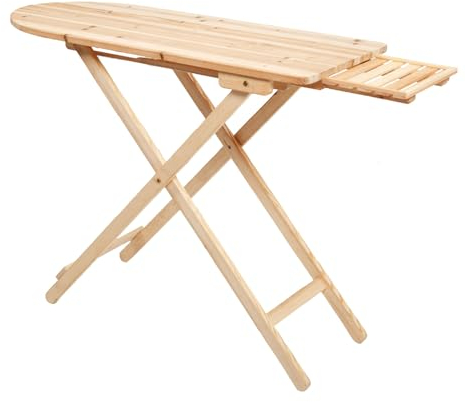 Tabla de Planchar de Madera Maciza, Tabla de Planchar Retro, Plancha eléctrica Plegable for el hogar, Estante Vertical de Madera Grande (Color : Brown)