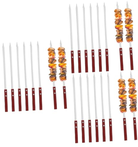 SUPVOX 18pièces Brochettes Acier Avec Poignée Pour Et Grillades Plat Pour Légumes Et Camping