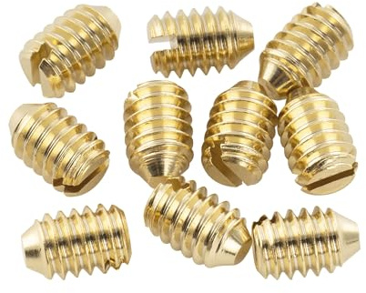 Musiclily Pro UNC#8-32X1/4 Zoll Edelstahl Schrauben Set für USA Fender Tele Style E-Gitarre Potiknöpfe, Gold (10er Set)
