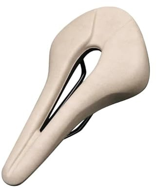Fahrrad Sattel Fahrradsattel, atmungsaktiv, hohles Design, PU-Leder, weicher, bequemer Sitz, MTB, Berg, Rennrad, einteiliges Kissen, Fahrradteile Fahrradsattel Herren(Beige)