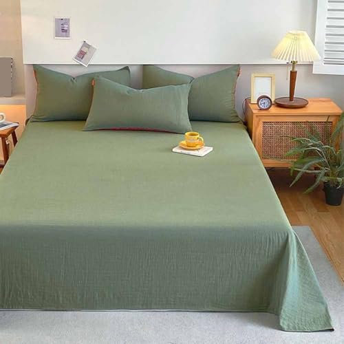 HAIBA Bettlaken ohne Gummizug 240x270cm grün rot Baumwoll Decke Edele und kuschelig weiche TV-Decke Couchdecke Sesseldecke Wendedecke bettüberwurf