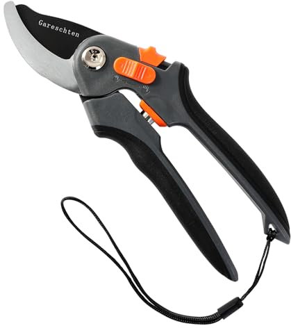 Gareschten Forbici da Giardino - Forbici Potatura Professionali - Forbici Cesoie da Giardino 25mm Bypass Forbici Giardinaggio per Potatrici da Giardino, Attrezzi per bonsai, Frutteto, Cortile (Nero)