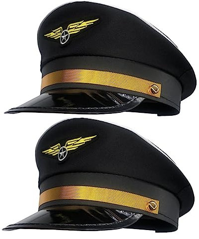 WATIIFUFU 2stücke Verstellbare Pilotenmütze Für Damen Dekorative Kostümmütze Für Halloween Partys Und Cosplay Für Flugzeug- Und Kostümzubehör