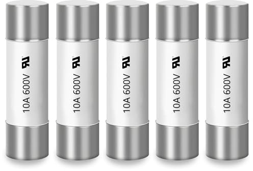 Anvpkun 5pcs HV610 10A 600V Ceramic Fuse for Multimeter - 6.35x32mm Multimeter Fuse 1000mA High Voltage Fuse FF10A