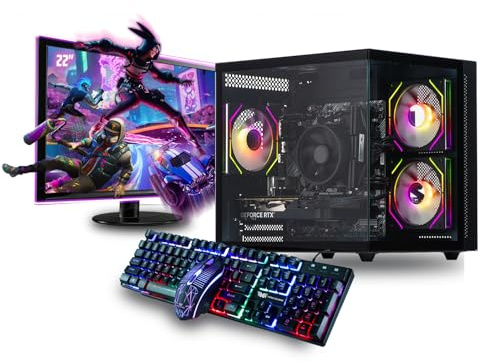 Veno Scorp Gaming PC 22 Monitor Bundle Intel Core i7-6700 Processor RX 580 8GB Graphics Card - 16GB Ram - 1TB NVMe SSD - 550W PSU - Windows 10 - WiFi - Cybus 7