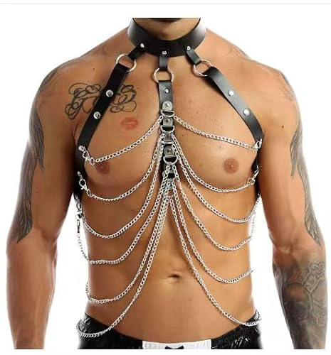 FANSEELM BDSM Men's Leather, Sissy Lingerie, Fetisch Sexy Unterwäsche für Männer, Festival Outfit, Gay Unterwäsche, Herren Erotik Dessus Lingerie für Sex Männer