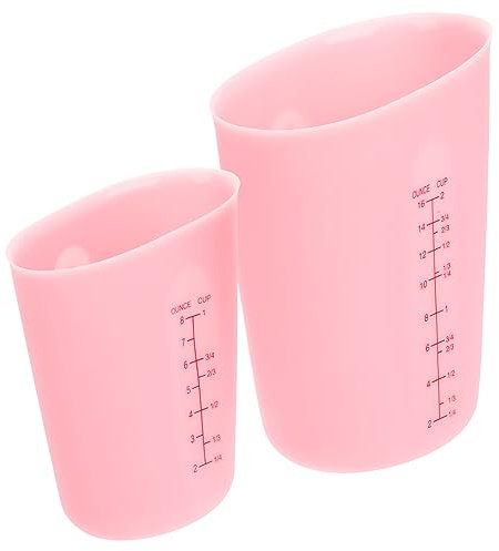 Cabilock Tasses à Mesurer en Silicone, Lot de 2, 250ml et 500ml, Réutilisables, Compactes, Cuisine et Pâtisserie, Mesure Précise