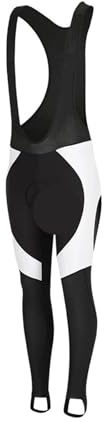 ZIHDKE Salopette Ciclismo Pantaloni con Bretelle Invernali da Uomo in Pile Stretto Termico for Mountain Bike con Imbottitura in Gel Pantaloni Lunghi da Ciclismo Antivento Caldi(White,S)
