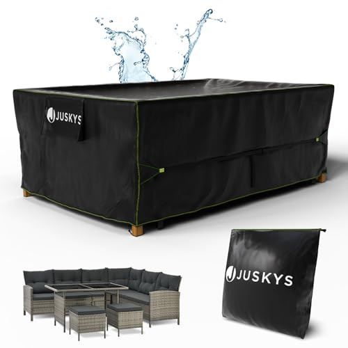 Juskys Gartenmöbel Abdeckplane CoverSafe Pro 220x140x75 cm - winterfest & wasserdicht - Schutzhülle für Gartentisch, UV-Schutz, Abdeckhaube Gartentisch