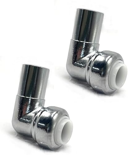 Manissa 15mm 90° Push Fit Connector Radiator & Towel Rail Angled Valve | Pair, Pipe Connector, 1/2