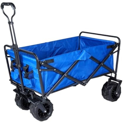 Chariot de camping portable pliable pour l'extérieur, la plage, chariot utilitaire - Léger et facile à transporter, parfait pour les pique-niques, les parcs et les marchés.