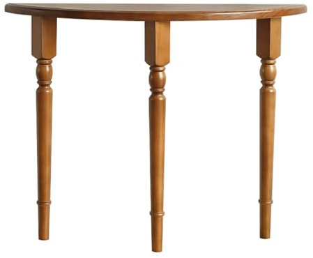 Mesa de Consola, Consola de Madera Maciza, Moderna Mesa de Entrada Estrecha con estantes, Estilo rústico para Pasillo y Sala de Estar (Nogal, 100 x 25 x 90 cm)