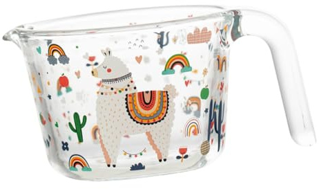 OFFIGAM Vaso Medidor De Vidrio Con Asa Aislante Gran Capacidad Resistente Al Calor Taza Medidora Para Leche y Cocina y Repostería Fácil De Limpiar Hogar y Uso Doméstico