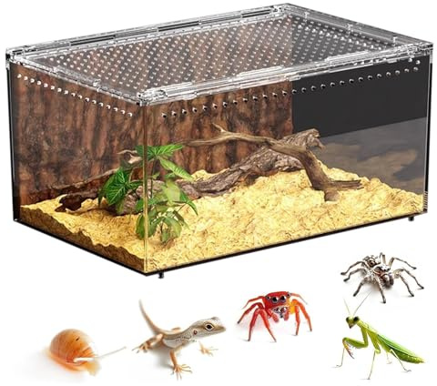 Terrarium Für Spinnen,Transparentes Acryl Terrarium für Reptilien | Reptilien,für Geckos, Schlangen, Chamäleons, Schildkröten und andere