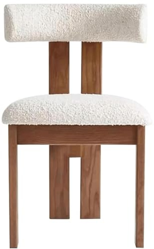 Sillas de comedor clásicas, sillas de cocina tapizadas curvadas con patas de madera, asientos de comedor con respaldo abierto, elegantes sillas de nogal para espacios de estar y comedor.
