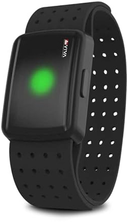 AsVIVA AWS2 Herzfrequenz-Armband – Optischer Pulssensor mit LED-Pulszonen, Bluetooth & ANT+, kompatibel mit Fitnessgeräten & Apps für Indoor- und Outdoor-Training
