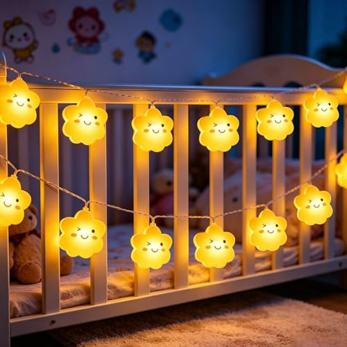 Lincentra Kinder Lichterkette Sterne 3M 15LED Kinderzimmer Deko | Kinder Lichterkette Batteriebetrieben Sternlichterkette Innen für Kinderzimmer Deko Geburtstag Party Weihnachts, Warmweiß
