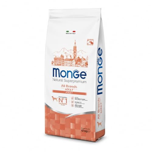 Monge All Breed Puppy & Junior - Pienso para cachorros de perro, 12 kg, monoproteico, 100% natural