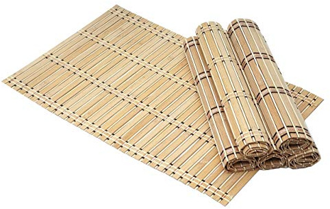 6-teiliges Tischset HWC-C13, Platzdeckchen Tischmatte Platzset, Bambus abwaschbar 45x30cm - Hellbraun | Platzdeckchen, Tischmatte, Platzset