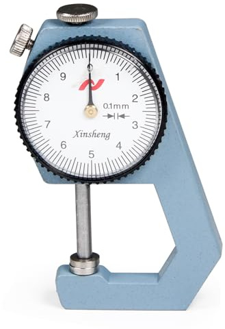 Utoolmart Misuratore di spessore del quadrante, spessore della testa piatta, strumento di misurazione del quadrante del tester da 0-20 mm per carta in pelle, pellicola, filo da 1 pezzo
