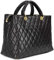 Belli edle italienische Echt Nappa Leder Damentasche Henkeltasche Umhängetasche gesteppt in schwarz - 34x25x17 cm (B x H x T)