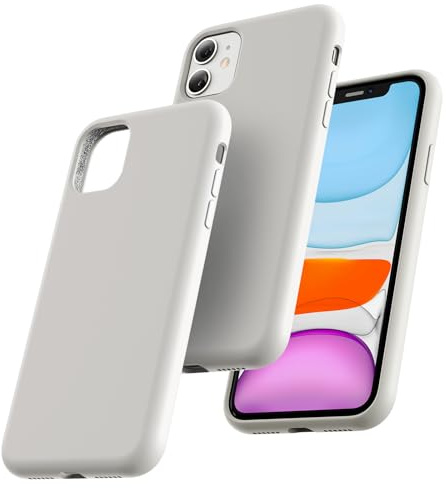 TOCOL für iPhone 11 Hülle Silikon, Stoßfest Anti-Rutsch Anti-Fingerabdruck Kratzfest Handyhülle für iPhone 11 Case, Steingrau