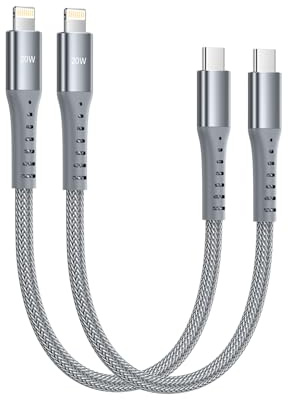 USB C to Lightning Cable,2Pack 30CM USBC iPhone Charger Cable MFi Certified Short Nylon Braided USB-C Power Delivery Charging Lead for iPhone 14 13 12 11 Pro Max X XS XR 8 7 6s Plus SE,iPad Air