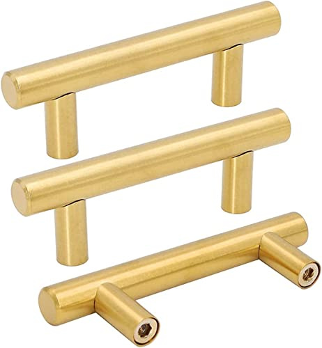 Goldenwarm 15 Stück Schrankgriffe Gold 64mm Griffe für Küchenschränke Möbelgriffe Türgriffe Möbelgriffe Edelstahl Küchenschrank Griffe Möbel