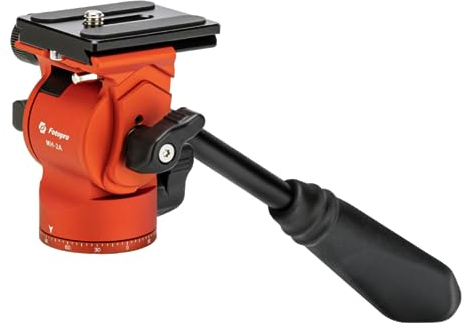 Fotopro Panoramic Fluid Head Drag Pan Head For Video Camera Tripod with QR Plate, for Filmming Vlogging livestreaming Videography (MH-2A Orange)