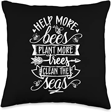 Funny Bee Themed Gift Beekeeper Clothing Gifts Art Men Women Beekeeping Honeybee Beehive Lover Throw Pillow, 16x16, Multicolor