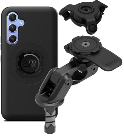QUAD LOCK Gabelschaft-Handyhalterung für Motorrad PRO mit Vibrationsdämpfer und MAG-Hülle für Galaxy A54