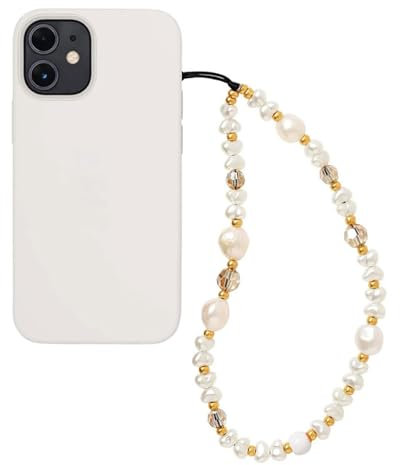 KGDUYC 1 Pcs Bracelet de perles dorées pour téléphone portable, chaîne de téléphone portable, dragonne pour clés, compatible avec la plupart des smartphones