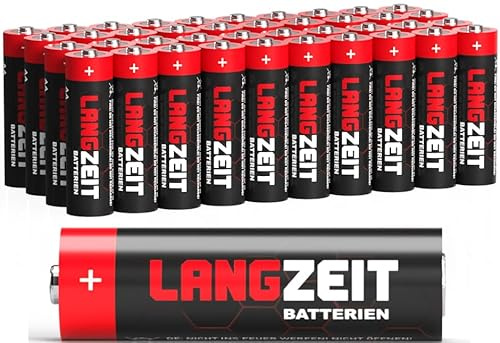 Langzeit Batterien AA 40 Stück Premium Mignon LR6 Alkaline Batterie 1,5V