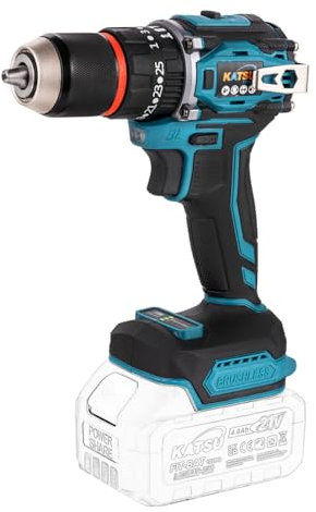 KATSU FIT-BAT 21V Brushless Cordless Impact Drill Driver 13mm Chuck, Compact 3-in-1 Combi Drill, Hammer Drill and Screwdriver, LED Light, Metal Hook, No Battery 102624