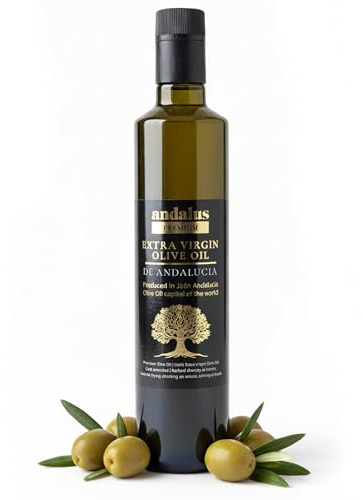 Andalus High Polyphenol Extra Virgin Olive Oil - Ancient Roots, November Harvest, Award-Winning, Cold Pressed, Rich in Antioxidants, UK Lab Tested, 500ml Bottle, Authentic Spanish Taste