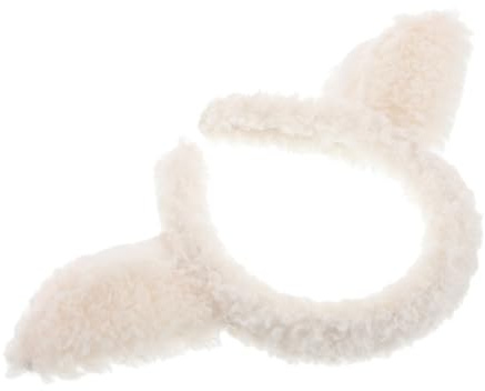 BESPORTBLE Fascia per Chioma Orecchie di Pecora in Peluche Soffice, Cerchietto Cartone Animato Fascia Flessibile Taglia Unica, Accessorio Decorativo per Cosplay, Feste e Uso Quotidiano