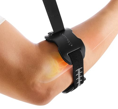 CAMBIVO Next-Generation Tennis Elbow Support Strap with Precision Compression Scale, Advanced Tennis Elbow Support for Men, Adjustable Elbow Brace for Premium Sports Protection (Single)