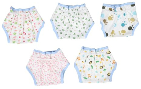 VICASKY 5pcs Doll Dolly Nappies Reusable Diapers Doll Accessories Role Play Underwear for Boys and Girls Diapers Replacement