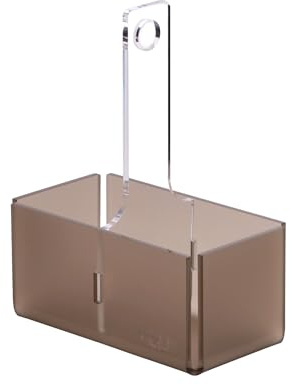 LINEE Recanati MEDITERRANEA Porta Bicchieri Doppio in PMMA 18x10x23 cm – Supporto Decorativo da Tavola Moderno – Made in Italy (Fumè Marrone Satinato)