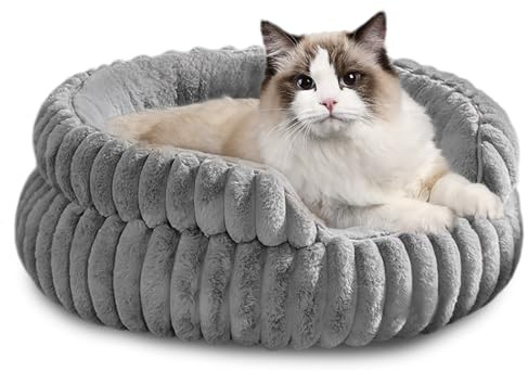 LUPATDY Hundebett, Katzenbetten für Katzen, Weiche Polsterung, Hundebett für kleine und mittelgroße Hunde, rutschfest, Waschbares, 40 x 40 x 15 cm (S)
