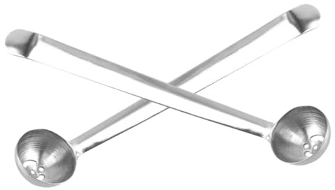 Cabilock 2piezas Cuchara Para Aceitunas y Cerezas De Acero Inoxidable Cuchara Ranurada Con Colador Para Tarro De Aceitunas Para Cocina y Uso Diario