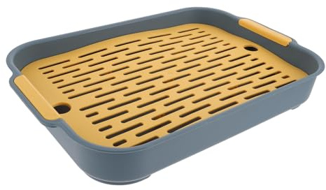 Gadpiparty Kaninchentoilette aus Pp mit Erhöhtem Rand und Großem Aktivitätsbereich Rechteckiges Design mit Flachem Boden als Haustier Toilette für Kaninchen und Meerschweinchen