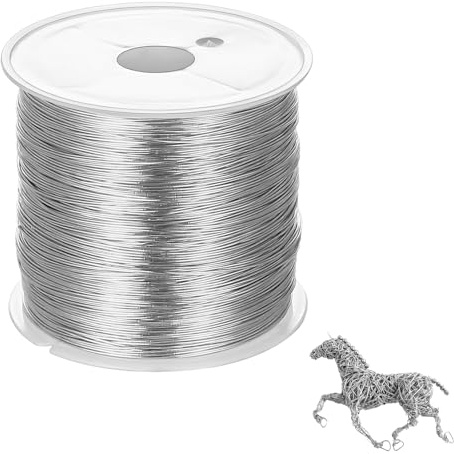 1 rulle pysseltråd 0,4 mm x 100 m, silvertråd för pyssel, böjbar tunn bindningstråd silver, smyckestråd i rostfritt stål för smyckestillverkning, pyssel, gör-det-själv gör-det-själv pärltråd