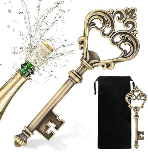 Abridor de botellas con llave, abrebotellas de cerveza con bolsa de regalo, abrebotellas portátil, regalos de Navidad para el día de San Valentín para hombres y mujeres, regalos novedosos de cerveza
