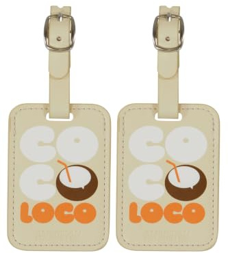 American Tourister Gepäckanhänger - Kofferanhänger für Koffer und Taschen, mit verstellbarem Riemen, inklusive Adresskarte, mit Aufdruck, Set aus 2 Stück - Coco Loco