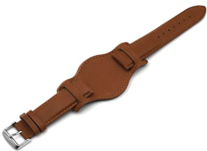 Cong Yi Retro Handgjorda Mäns Armbandsur 20mm 22mm Läder Manschettklocka Armband Gul Blå Svart Grön Röd Färgklockrem(Brown-1,20mm)